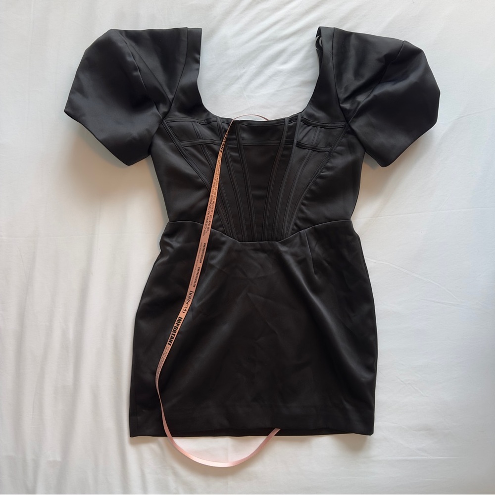 House of CB Black Niladi Mini Dress with Puff Sleeves